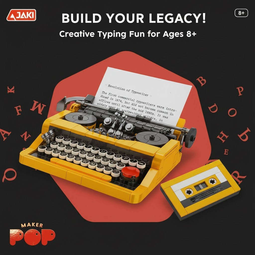 مكعبات بناء آلة كاتبة | Retro Typewriter Building Blocks Toy